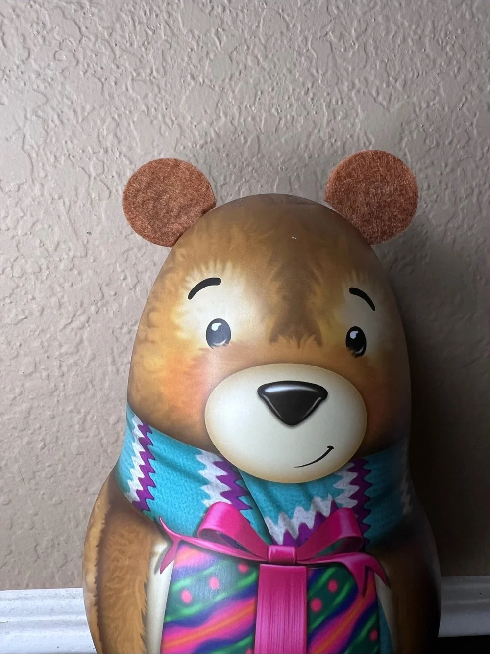 Vintage Russell Stover Bear Character Tin Christmas Candy Box